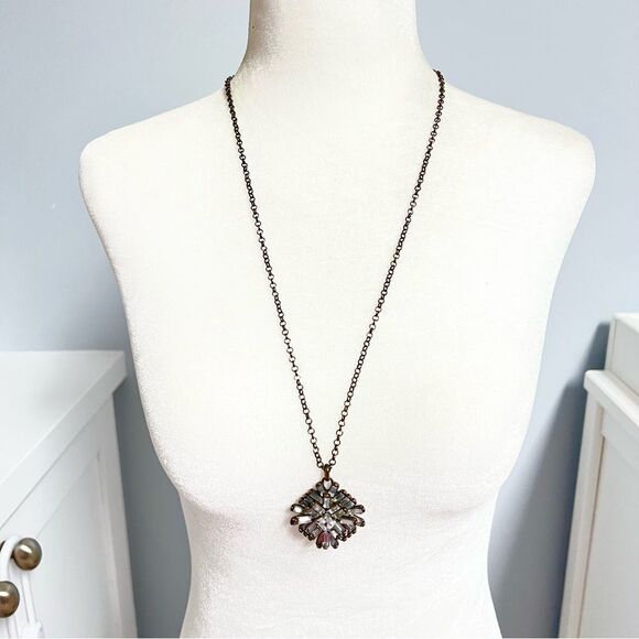 J Crew Jewel Burst Pendant Long Necklace - Picture 1 of 3
